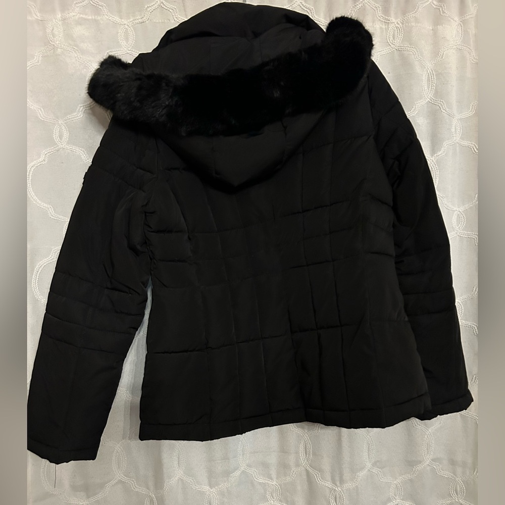 Calvin Klein Women’s Faux Fur Puffer Jacket | Black | Size M - Picture 6 of 11
